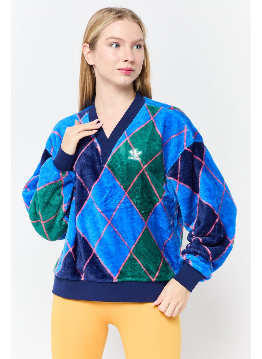 Women Sportswear Fit Long Sleeve Outdoor Sweatshirt, Multicolor