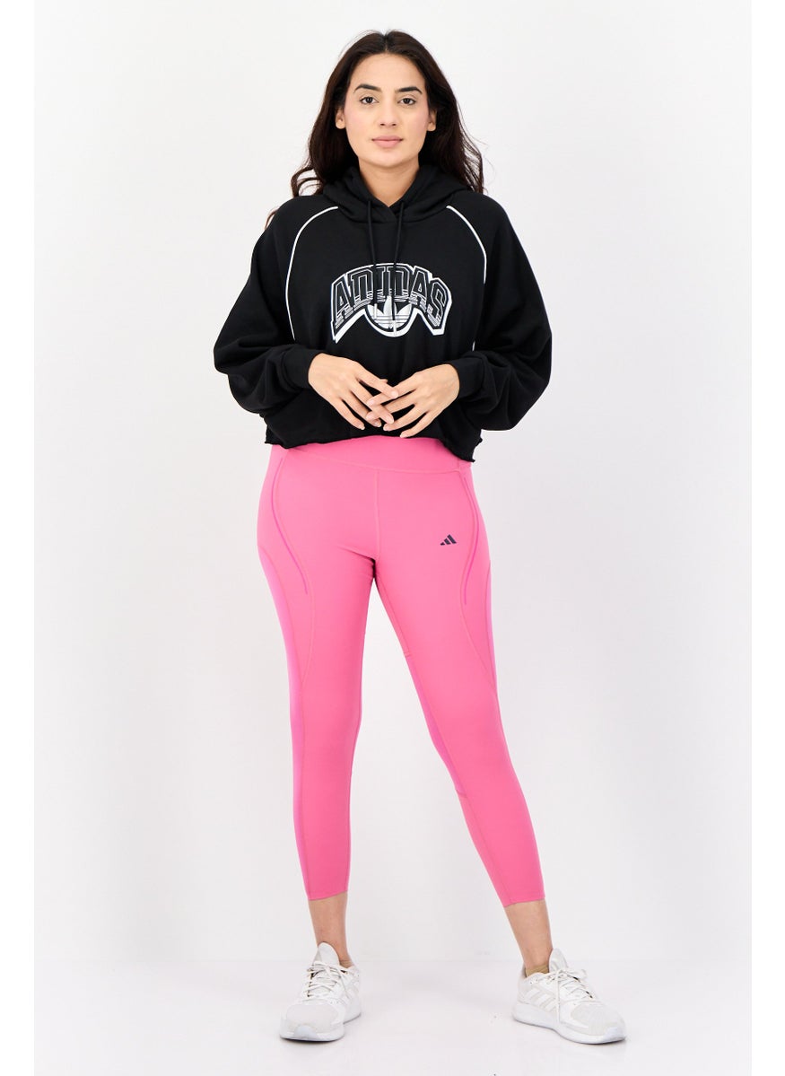 Women Sportswear Fit Long Sleeves Outdoor Hoodie, Black