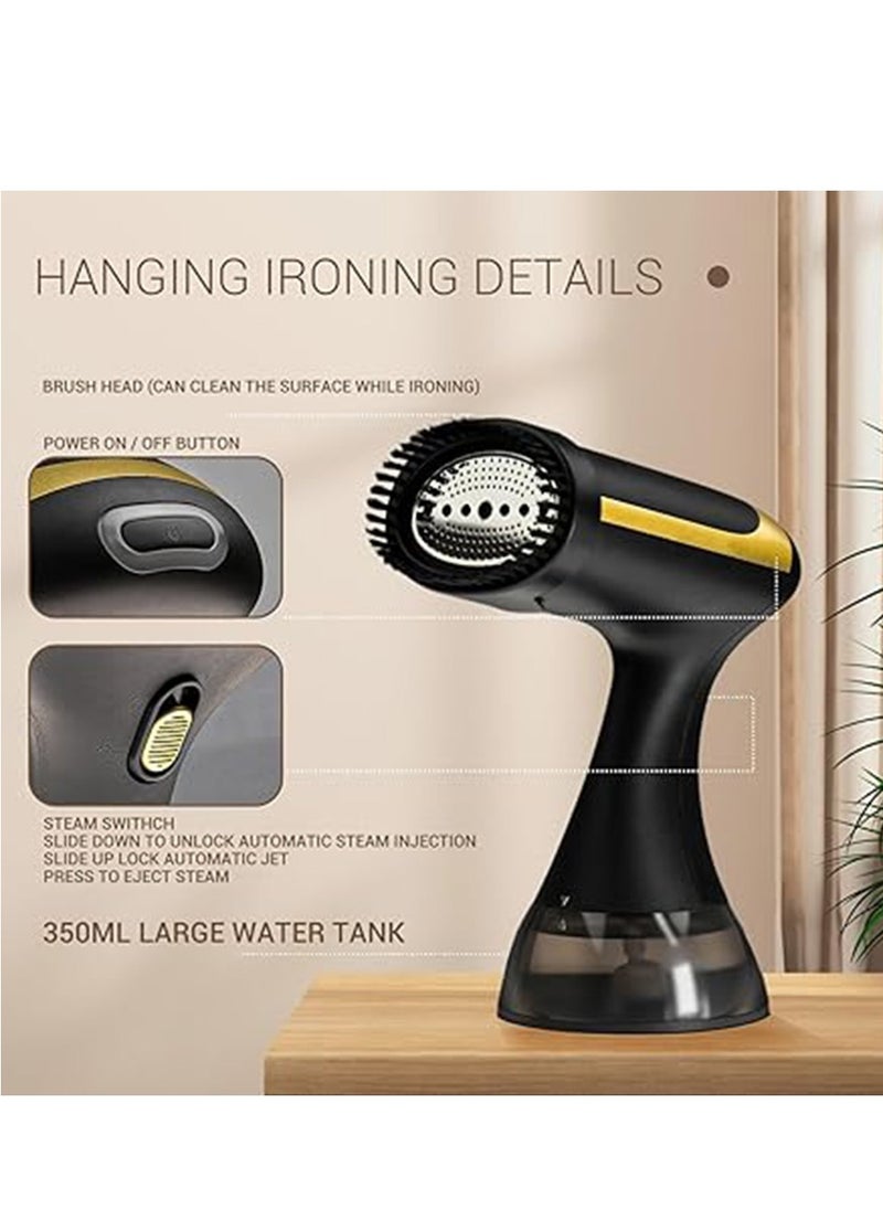 Portable Clothes Steamer 1500W Handheld Garment Steamer – 30s Fast Heat Up, 350ml Detachable Water Tank, Powerful Fabric Wrinkle Remover, 360° Anti-Spill, 30 Min Continuous Steam, Travel & Home Steam Iron for Clothing, Curtains, Upholstery