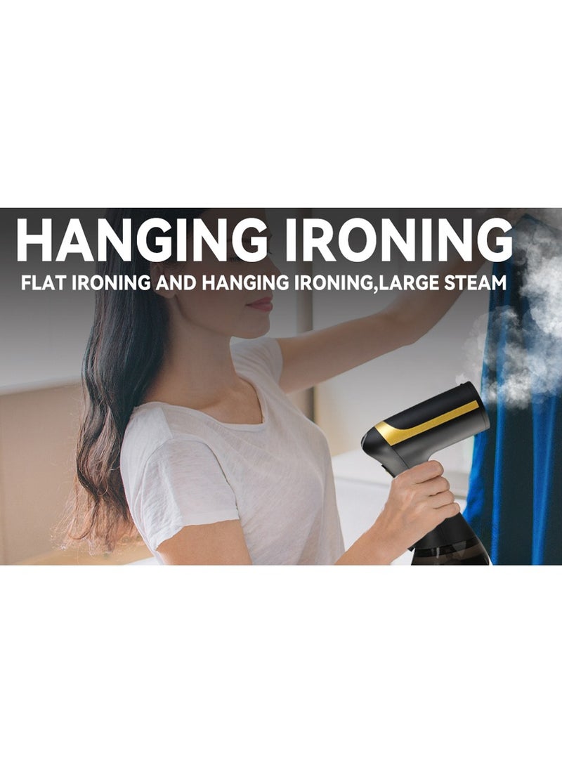 Portable Clothes Steamer 1500W Handheld Garment Steamer – 30s Fast Heat Up, 350ml Detachable Water Tank, Powerful Fabric Wrinkle Remover, 360° Anti-Spill, 30 Min Continuous Steam, Travel & Home Steam Iron for Clothing, Curtains, Upholstery
