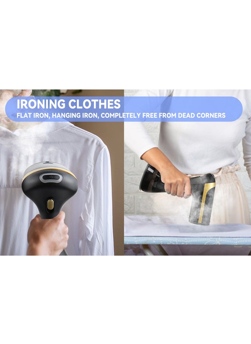 Portable Clothes Steamer 1500W Handheld Garment Steamer – 30s Fast Heat Up, 350ml Detachable Water Tank, Powerful Fabric Wrinkle Remover, 360° Anti-Spill, 30 Min Continuous Steam, Travel & Home Steam Iron for Clothing, Curtains, Upholstery