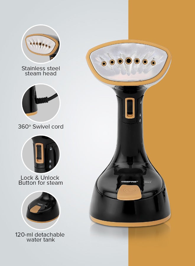 Renewed - Handheld Garment Steamer Equipped with Stainless Steel Head 120 ml 1470 W GF926 Black