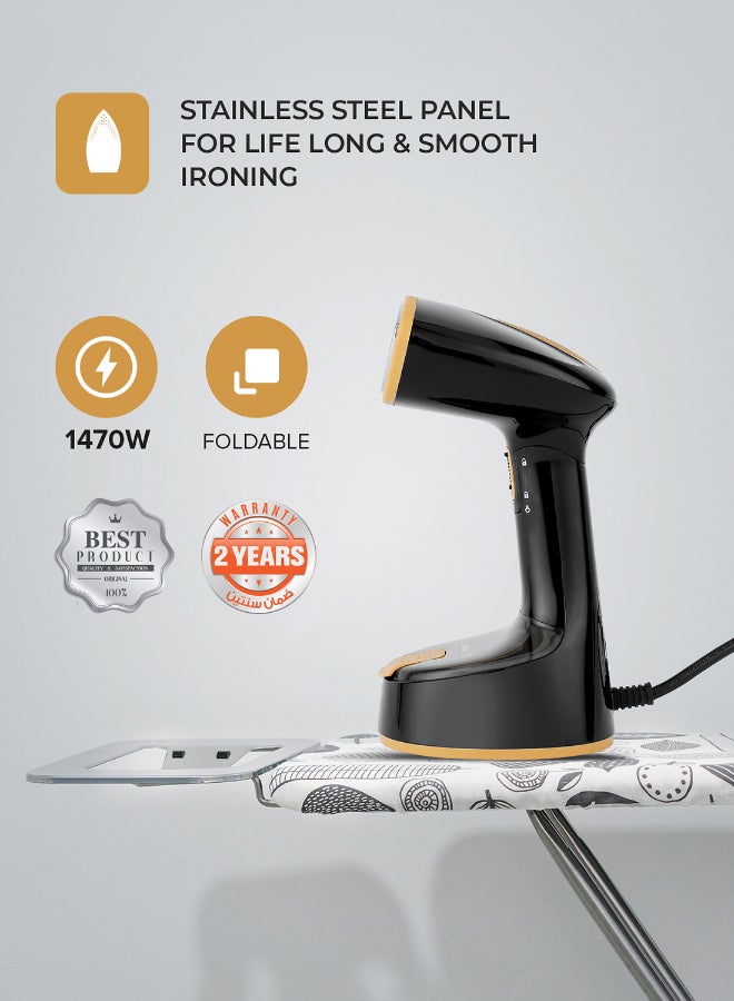 Renewed - Handheld Garment Steamer Equipped with Stainless Steel Head 120 ml 1470 W GF926 Black