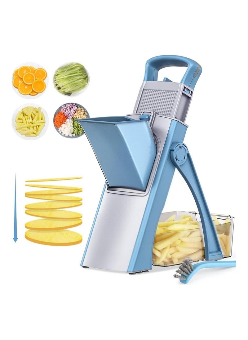 Safe Mandoline Vegetable Slicer & Chopper – Adjustable Thickness Cutter for Vegetables, Onion, Potato, Tomato – Multifunctional Kitchen Dicer & Fruit Chopper with Safety Guard