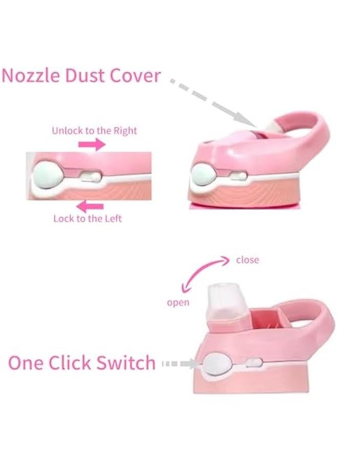 25oz Pink Water Bottle with Clip Handle and Locking Lid, Reusable Travel Tritan Water Bottle with Straw and Sports Plastic Water Bottle - Pink