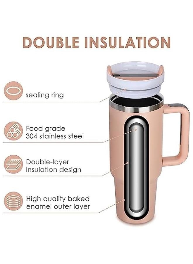 40oz Tumbler Stainless Steel Double Wall Vacuum Insulated Mug with Straw and Lid for Cold and Hot Beverages