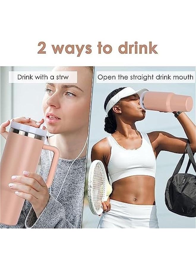 40oz Tumbler Stainless Steel Double Wall Vacuum Insulated Mug with Straw and Lid for Cold and Hot Beverages