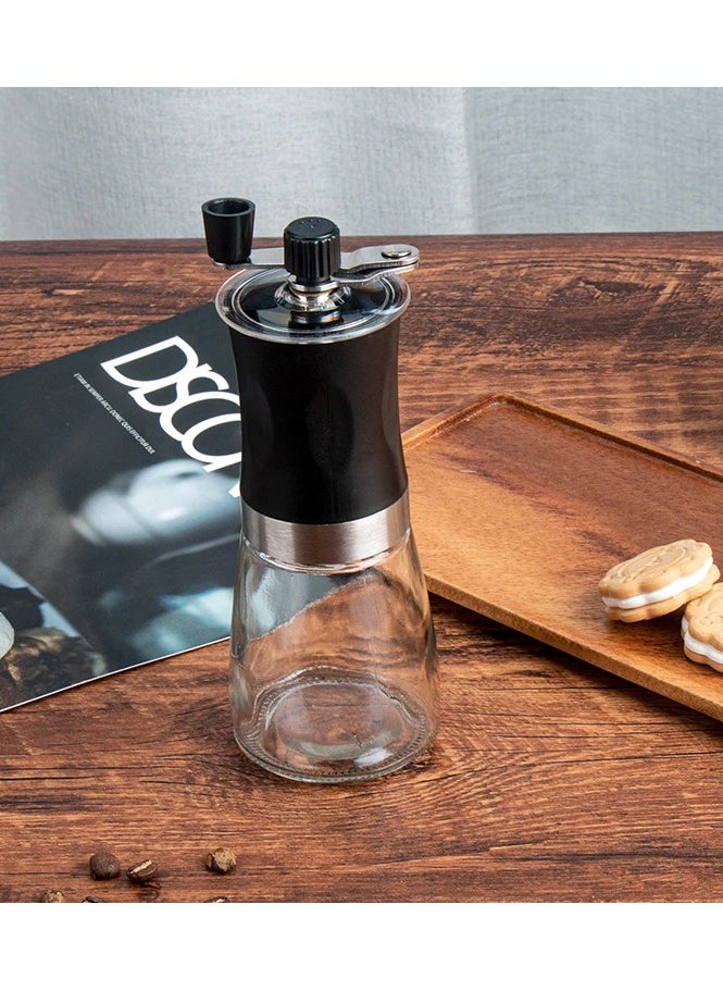 Portable Manual Coffee Grinder Adjustable Hand Crank Coffee Beans Grinding for Espresso, French Press, Drip Coffee Pour Over, Travel, Camping, Office & Home