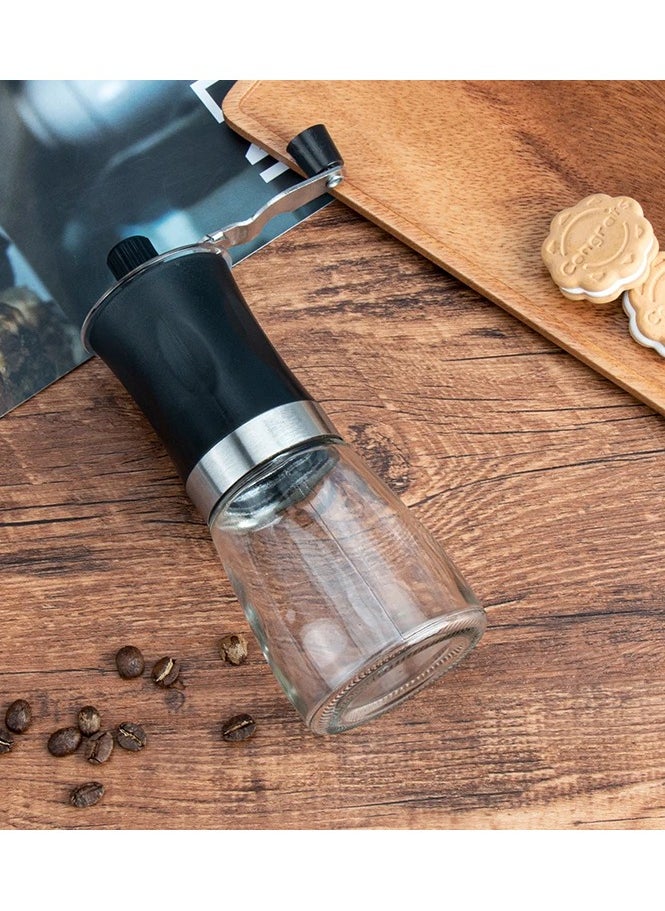 Portable Manual Coffee Grinder Adjustable Hand Crank Coffee Beans Grinding for Espresso, French Press, Drip Coffee Pour Over, Travel, Camping, Office & Home