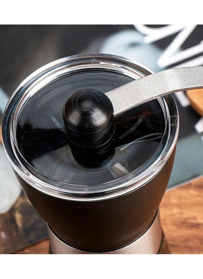 Portable Manual Coffee Grinder Adjustable Hand Crank Coffee Beans Grinding for Espresso, French Press, Drip Coffee Pour Over, Travel, Camping, Office & Home