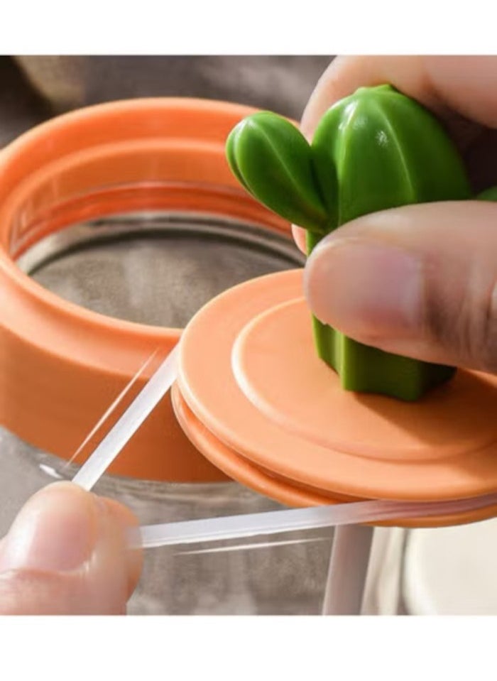 Cactus Kitchen Season Jar Salt Tank Flavor Box Seasoning Bottle Combination Set Glass Seasoning Bottle