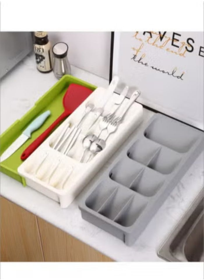 Retractable cutlery and chopsticks storage box kitchen drawer organizer cutlery divider storage rack storage rack