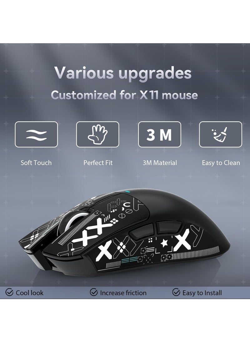ATTACK SHARK X11 Tri-Mode Gaming Mouse - Wired, 2.4GHz Wireless, Bluetooth - 22000 DPI PixArt PAW3311 Sensor - RGB Backlight - Magnetic Charging Dock - Lightweight & Ergonomic Design - For PC, Laptop, Mac, Xbox, PS (Black)