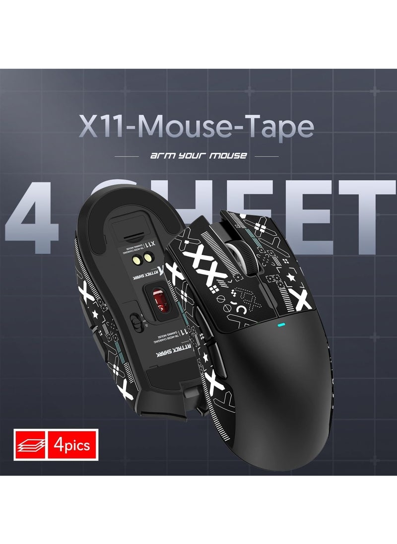 ATTACK SHARK X11 Tri-Mode Gaming Mouse - Wired, 2.4GHz Wireless, Bluetooth - 22000 DPI PixArt PAW3311 Sensor - RGB Backlight - Magnetic Charging Dock - Lightweight & Ergonomic Design - For PC, Laptop, Mac, Xbox, PS (Black)