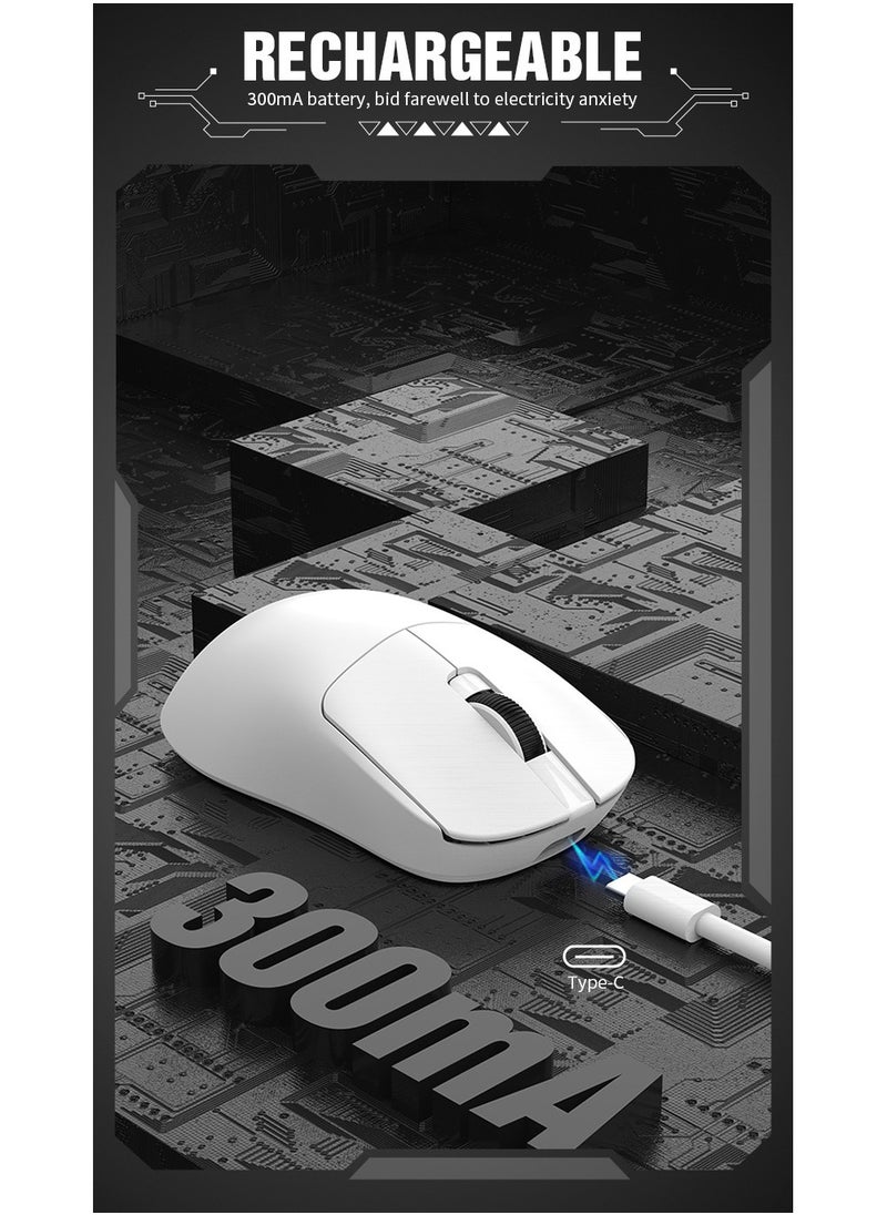 XunFox H8 Tri-Mode Wireless Gaming Mouse – 2.4G, Bluetooth & Wired – Ultra-Lightweight 59g – Adjustable 12,000 DPI – 4-Tier Polling Rate – Long Battery Life – Ergonomic RGB Mouse for PC, Mac, Laptop (Black)