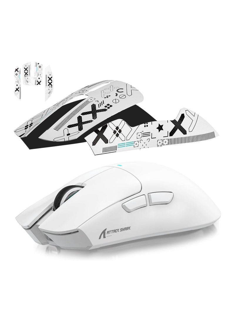 ATTACK SHARK X11 Tri-Mode Gaming Mouse - Wired, 2.4GHz Wireless, Bluetooth - 22000 DPI PixArt PAW3311 Sensor - RGB Backlight - Magnetic Charging Dock - Lightweight & Ergonomic Design - For PC, Laptop, Mac, Xbox, PS (White)