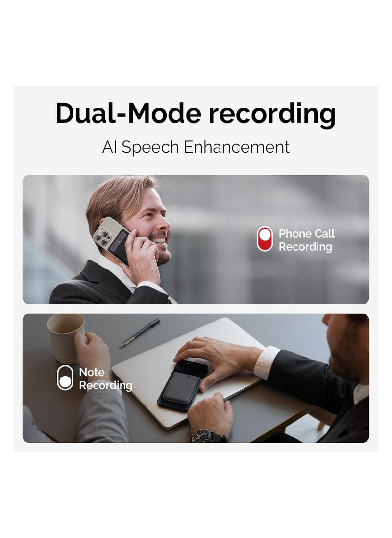 PLAUD NOTE AI Voice Recorder with Magnetic Case ( Silver )– 64GB Smart Digital Recorder with AI Transcription, Dual-Mode Recording, Cloud Storage & 30-Hour Battery Life