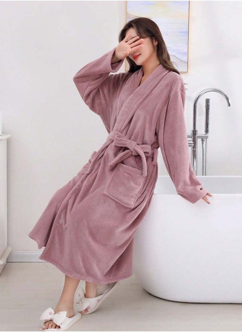 Cotton Plain Bathrobe Falsa pink