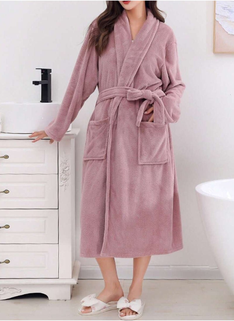 Cotton Plain Bathrobe Falsa pink