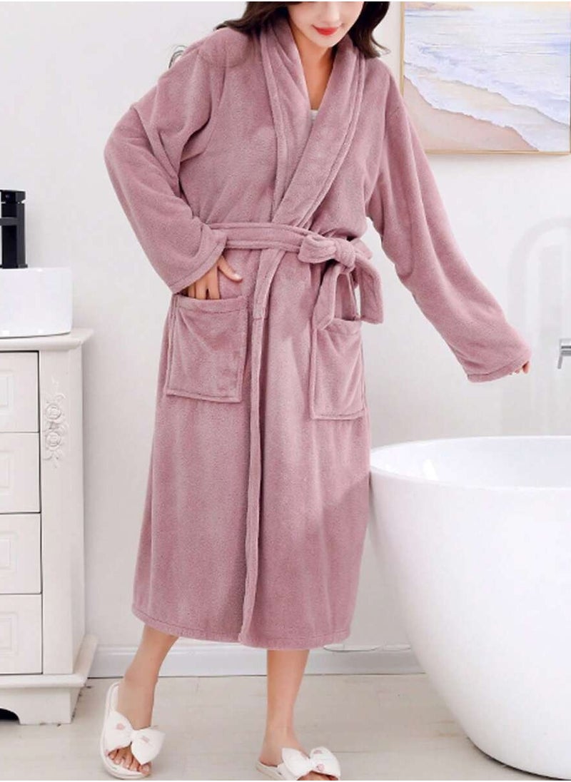 Cotton Plain Bathrobe Falsa pink