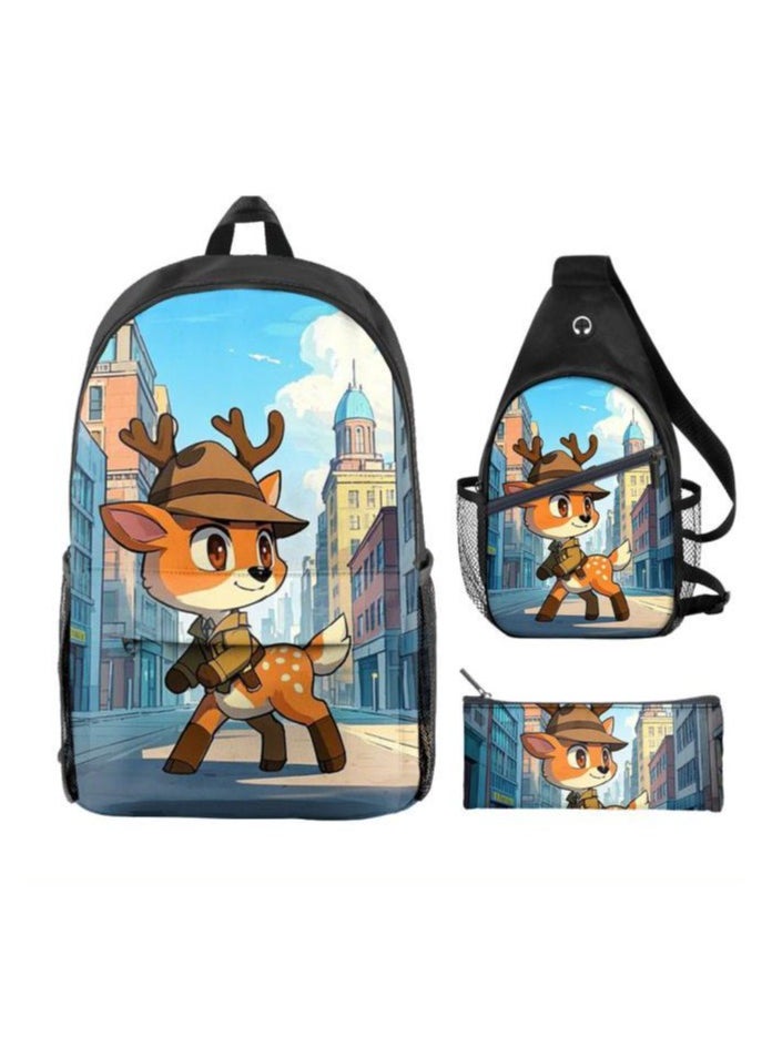 Universal cartoon new three-piece schoolbag - 345