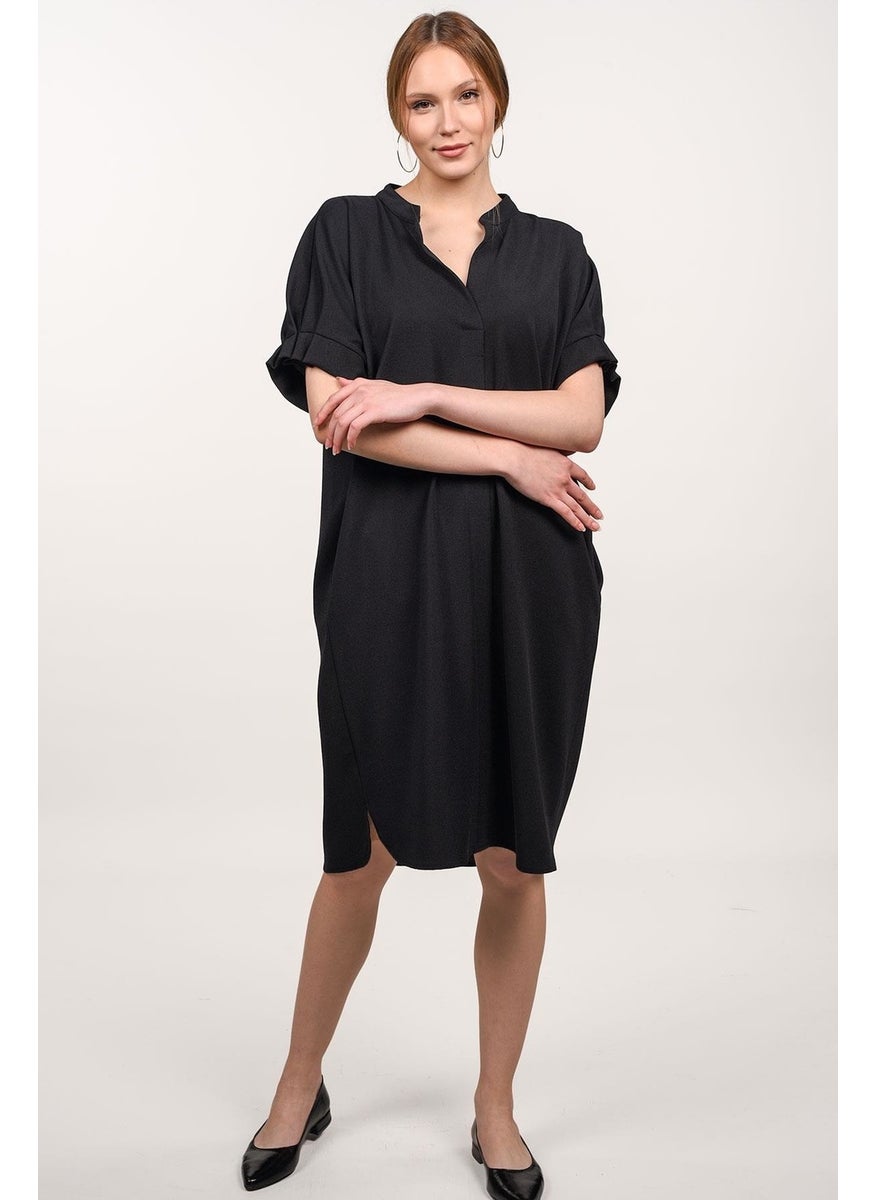 Alexandergardı Stand Collar Pocketed Dress (B21-4320)