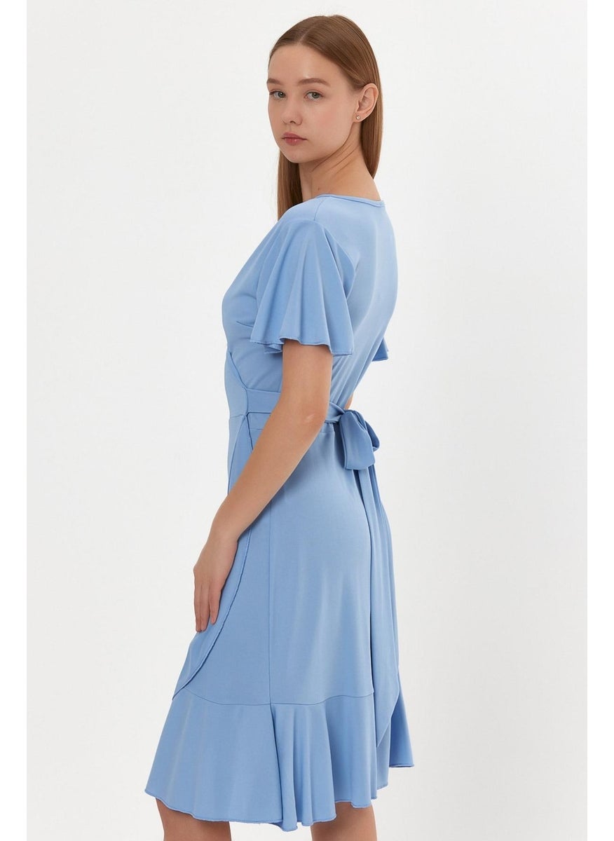 Tie-Up Flounce Double Breasted Dress (B23-499B)