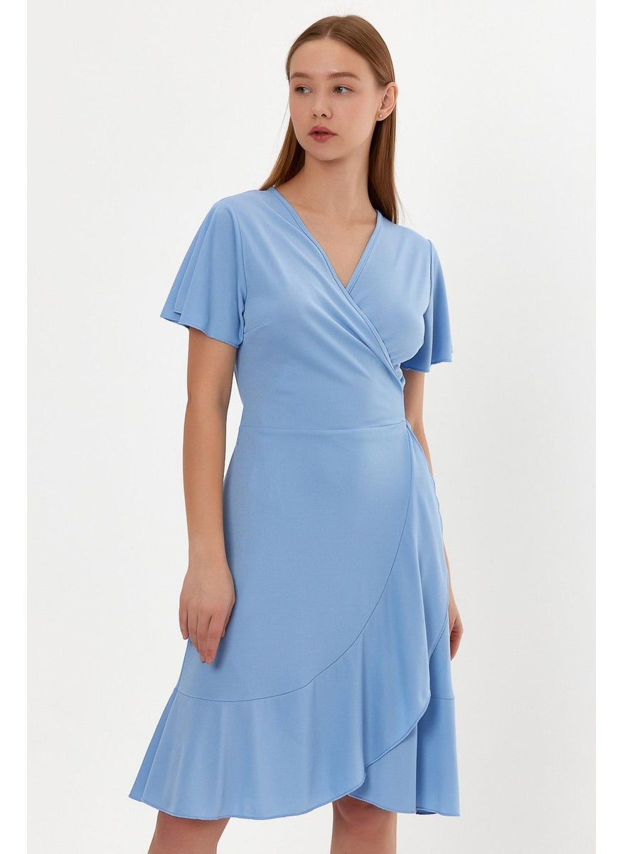 Tie-Up Flounce Double Breasted Dress (B23-499B)