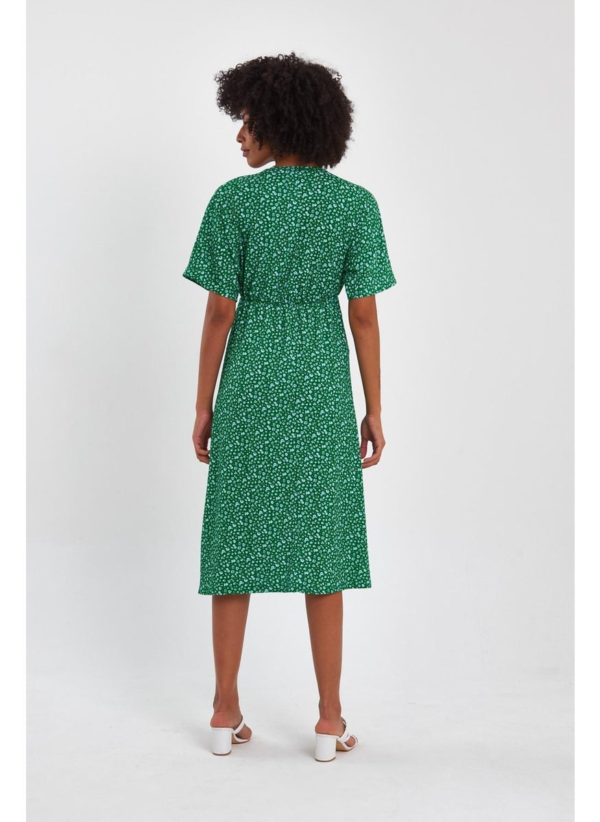 Double-Breasted Side Slit Dress (B23-00132)