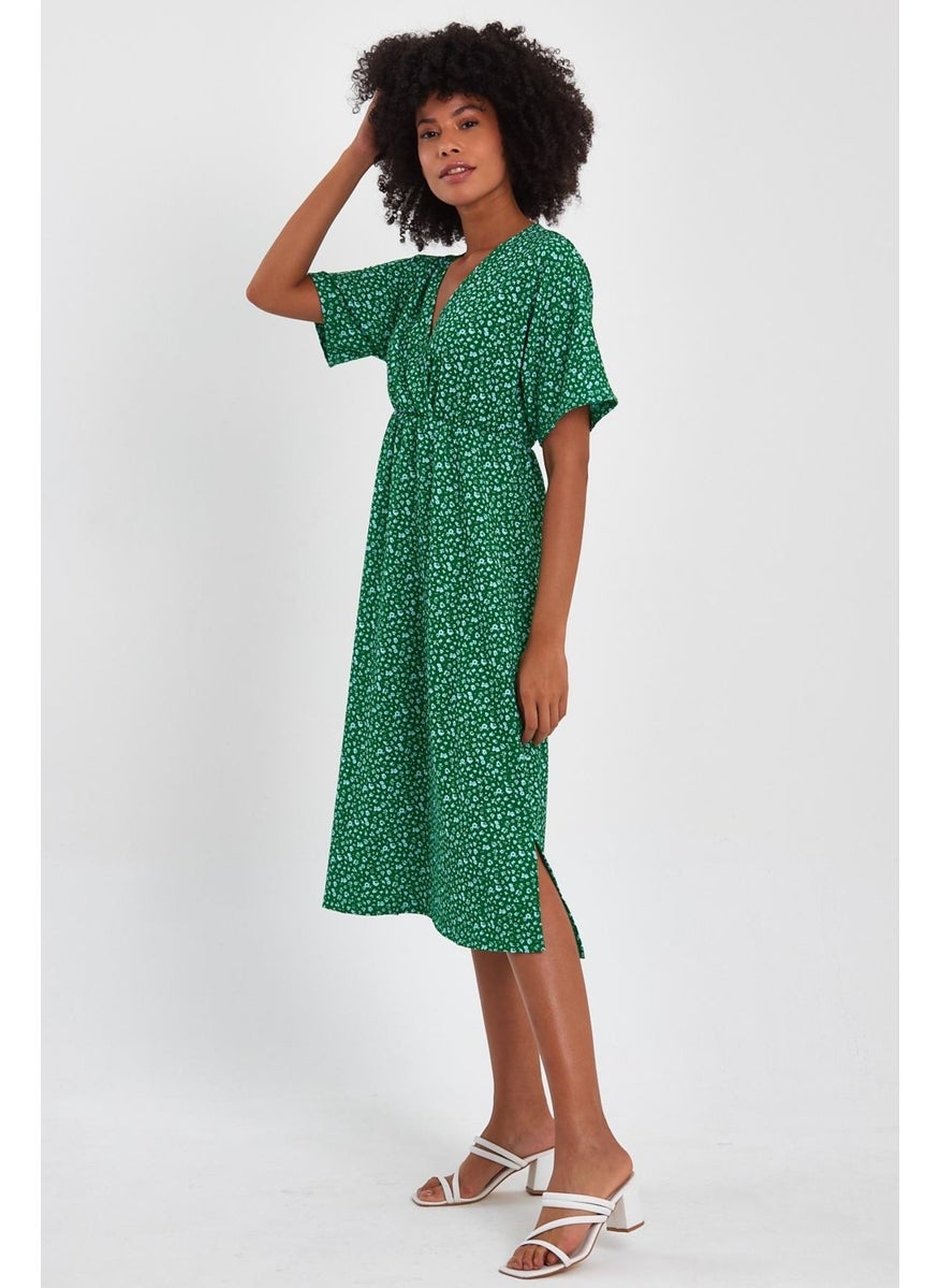 Double-Breasted Side Slit Dress (B23-00132)