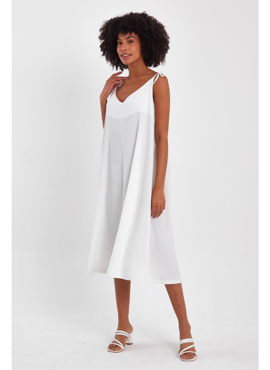 Tie Detailed Strappy Midi Dress (B23-00133)