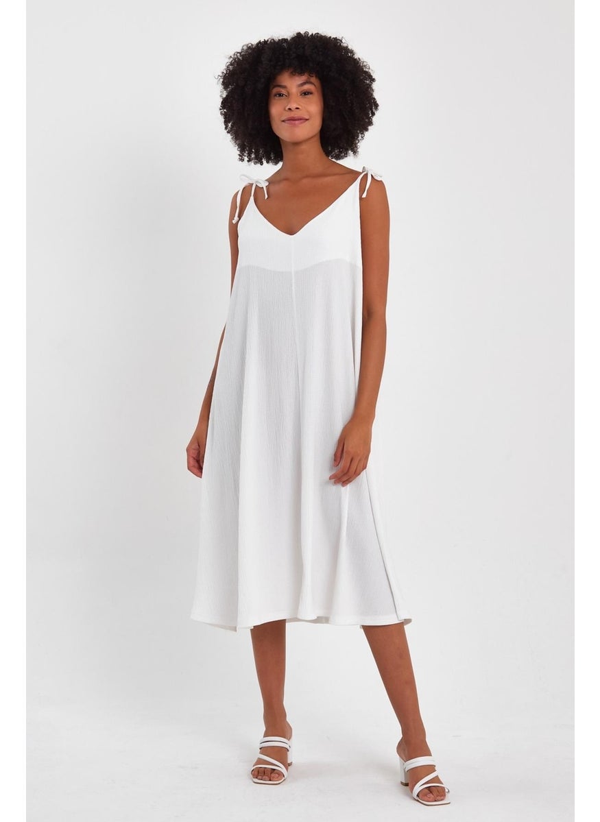 Tie Detailed Strappy Midi Dress (B23-00133)