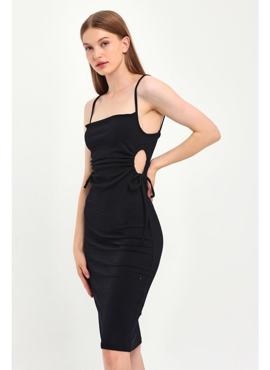 Side Window Detail Pencil Dress (B23-00130)