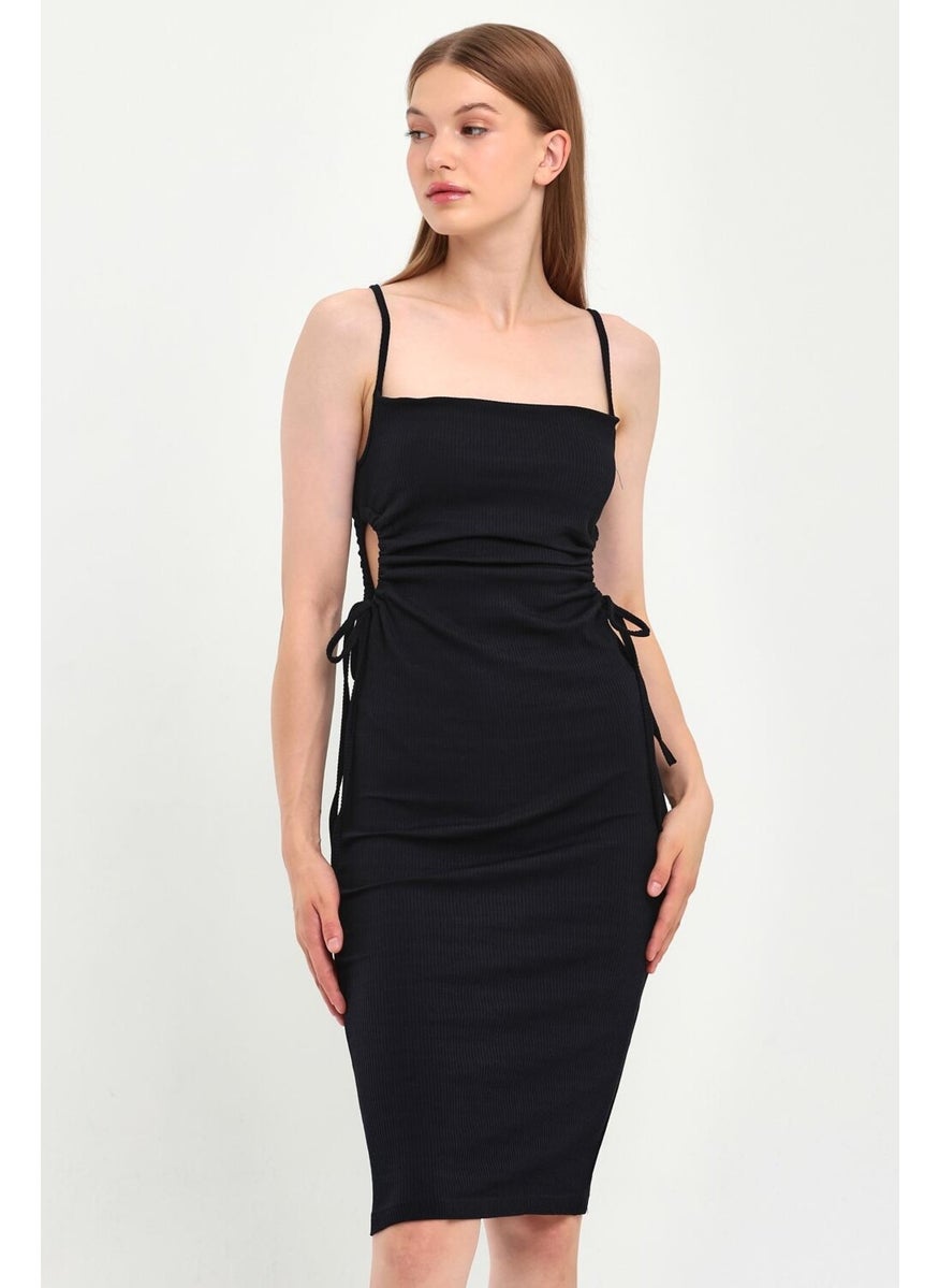 Side Window Detail Pencil Dress (B23-00130)
