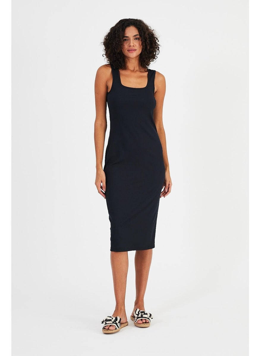 Strappy Square Neck Pencil Dress (B23-00205)