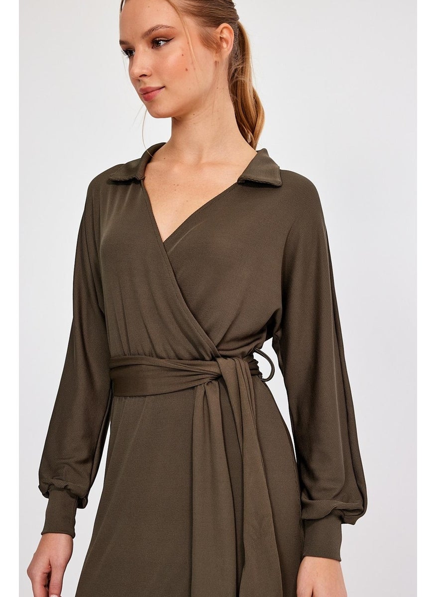 Shirt Collar Double Breasted Dress (B23-006 00)
