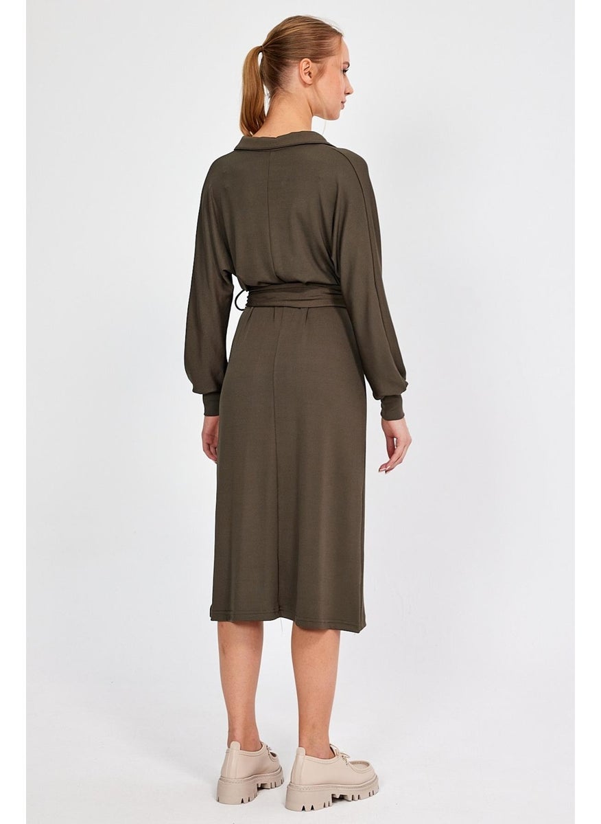 Shirt Collar Double Breasted Dress (B23-006 00)