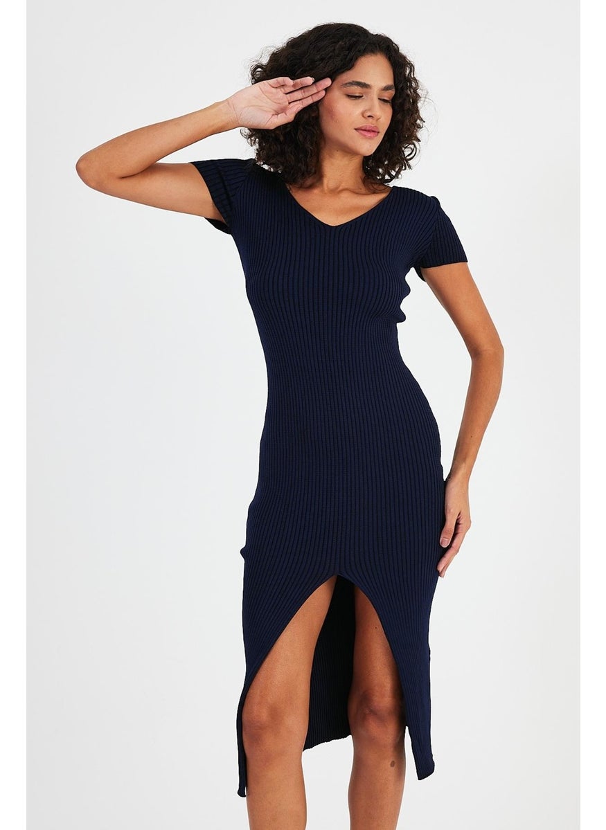 Short Sleeve V-Neck Dress(A92287-S)