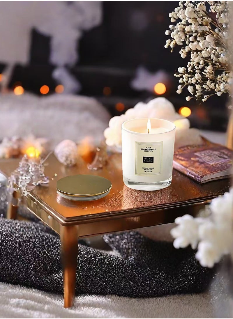 100% Natural Ingredients - Aromatherapy Candle (200g White Cup) Cultivation Atmosphere - Rose