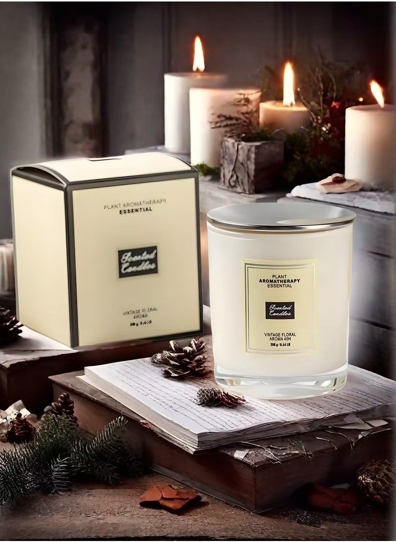 100% Natural Ingredients - Aromatherapy Candle (200g White Cup) Cultivation Atmosphere - Rose