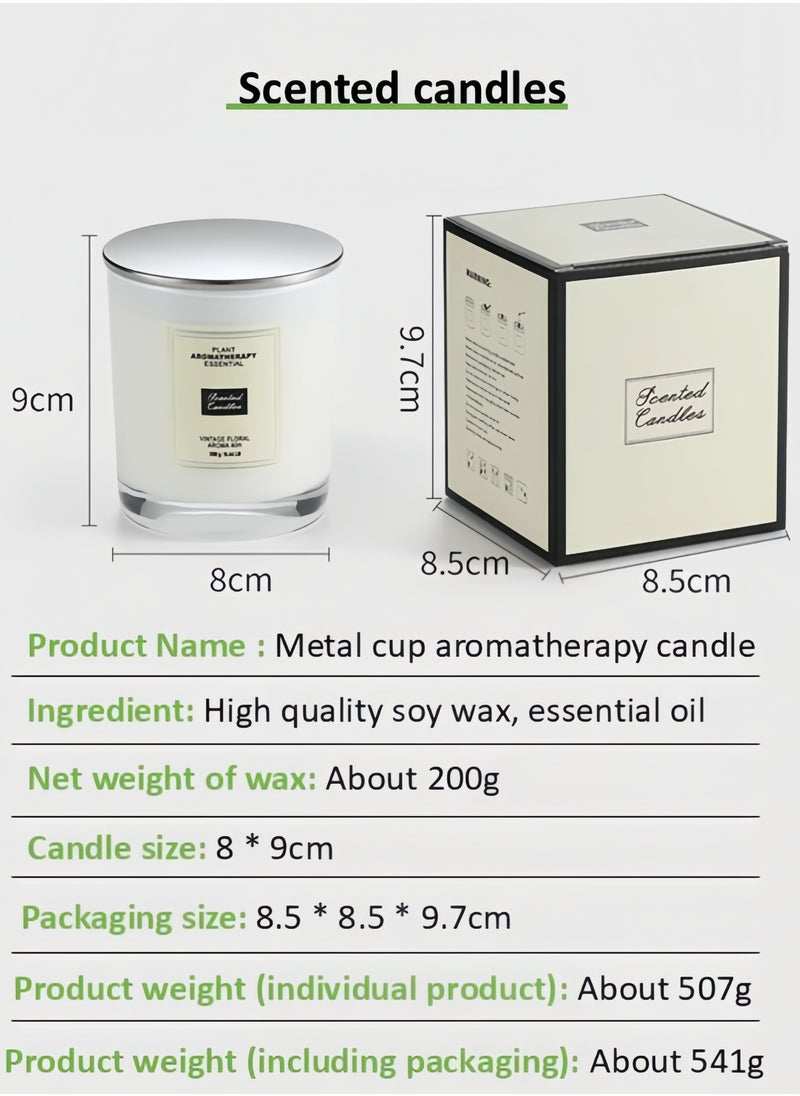 100% Natural Ingredients - Aromatherapy Candle (200g White Cup) Cultivation Atmosphere - Rose