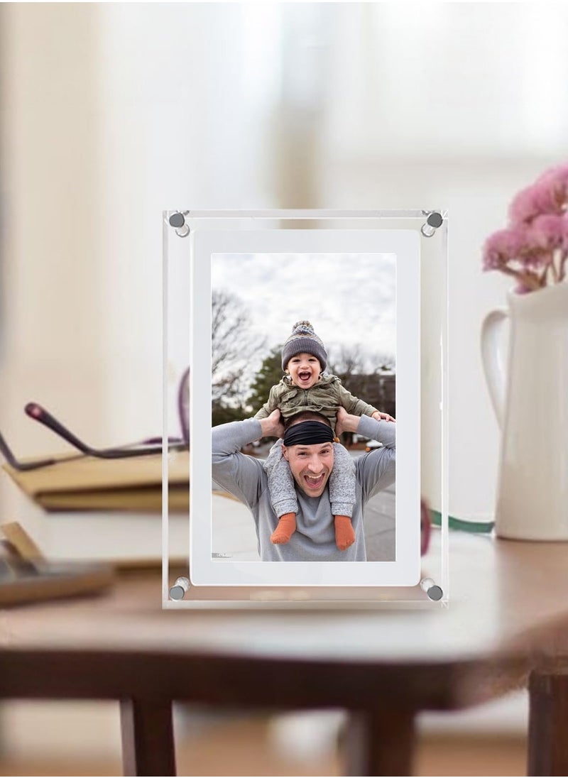 Acrylic Digital Picture Frame,7 inch Digital Photo Frame.Simple Transparent Frame Design,4 GB Internal Memory and 1500 mAh Battery.Repeat Your Happy Times