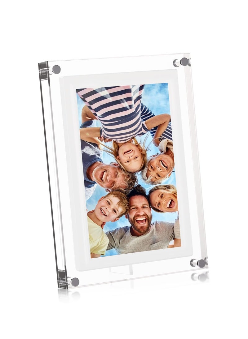 Acrylic Digital Picture Frame,7 inch Digital Photo Frame.Simple Transparent Frame Design,4 GB Internal Memory and 1500 mAh Battery.Repeat Your Happy Times
