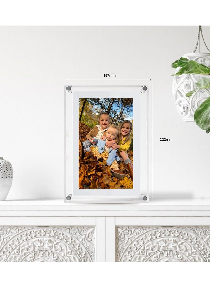 Acrylic Digital Picture Frame,7 inch Digital Photo Frame.Simple Transparent Frame Design,4 GB Internal Memory and 1500 mAh Battery.Repeat Your Happy Times