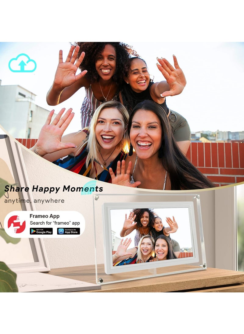 Frameo 5 inch WiFi Digital Picture Frame, Smart Digital Photo Frame HD IPS Touchscreen, 32GB Memory, Auto-Rotate, Photo/Video Sharing Anywhere