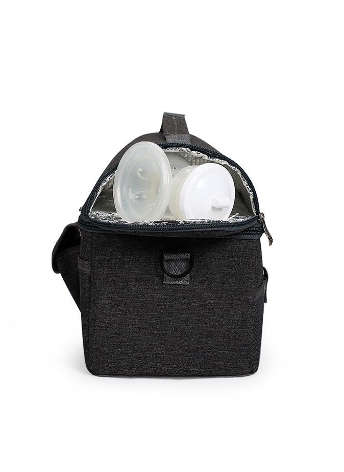 Lunch Bag Large Capacity Insulated Keep Warm Lunch Bag for Men, Women Oxford Material Black 26x16x24cm
