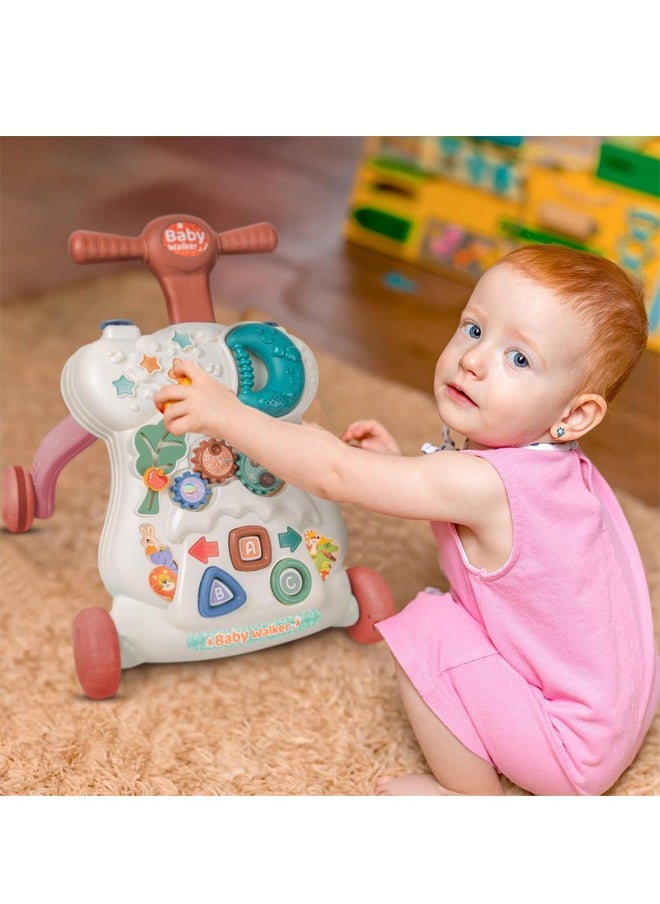 Baby Push Walker with Musical Play Table, Speed & Height Adjustable Learning Walker for Baby for 12 Month and Up