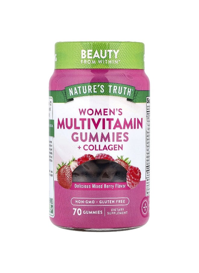 Nature's Truth, Women's Multivitamin Gummies + Collagen, Delicious Mixed Berry, 70 Gummies