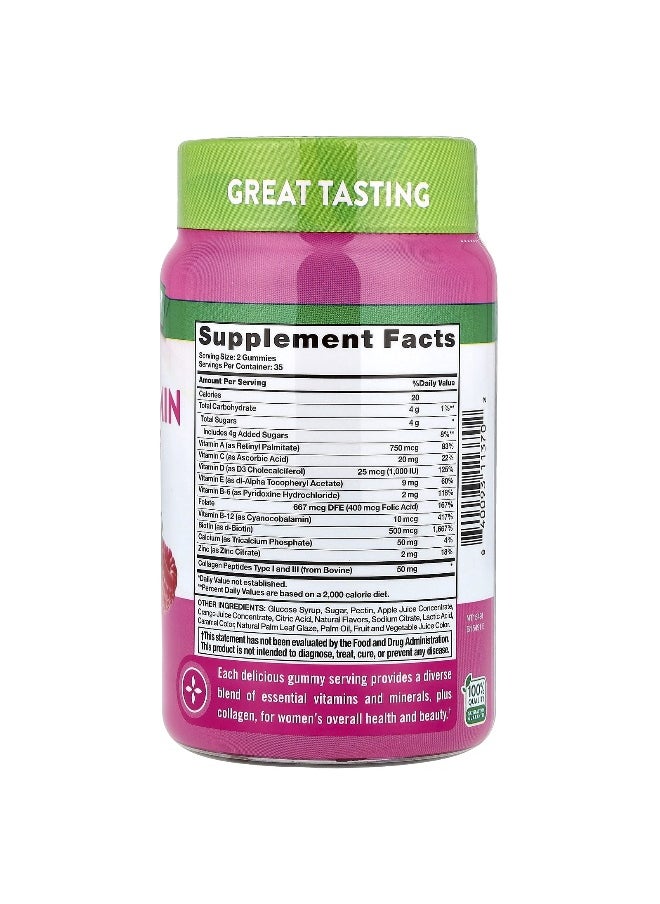 Nature's Truth, Women's Multivitamin Gummies + Collagen, Delicious Mixed Berry, 70 Gummies