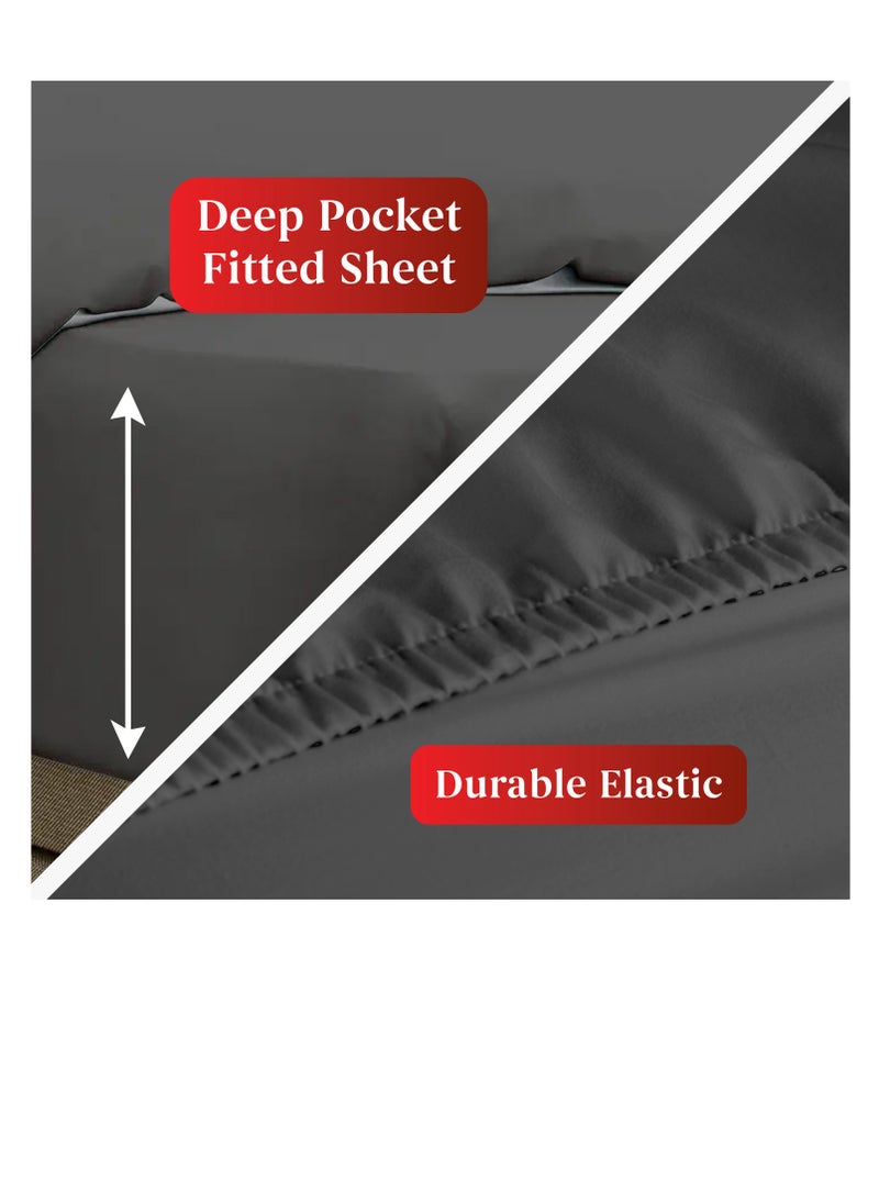 Premium Grey Twin Sheets Set - 1800 TC Series 3 Piece Bed Sheets - Soft Brushed Microfiber Fabric - 16 Inches Deep Pockets Sheets Wrinkle Free & Fade Resistant by Infinitee Xclusives